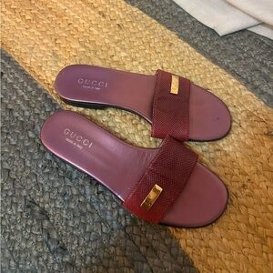 Gucci snake skin slides